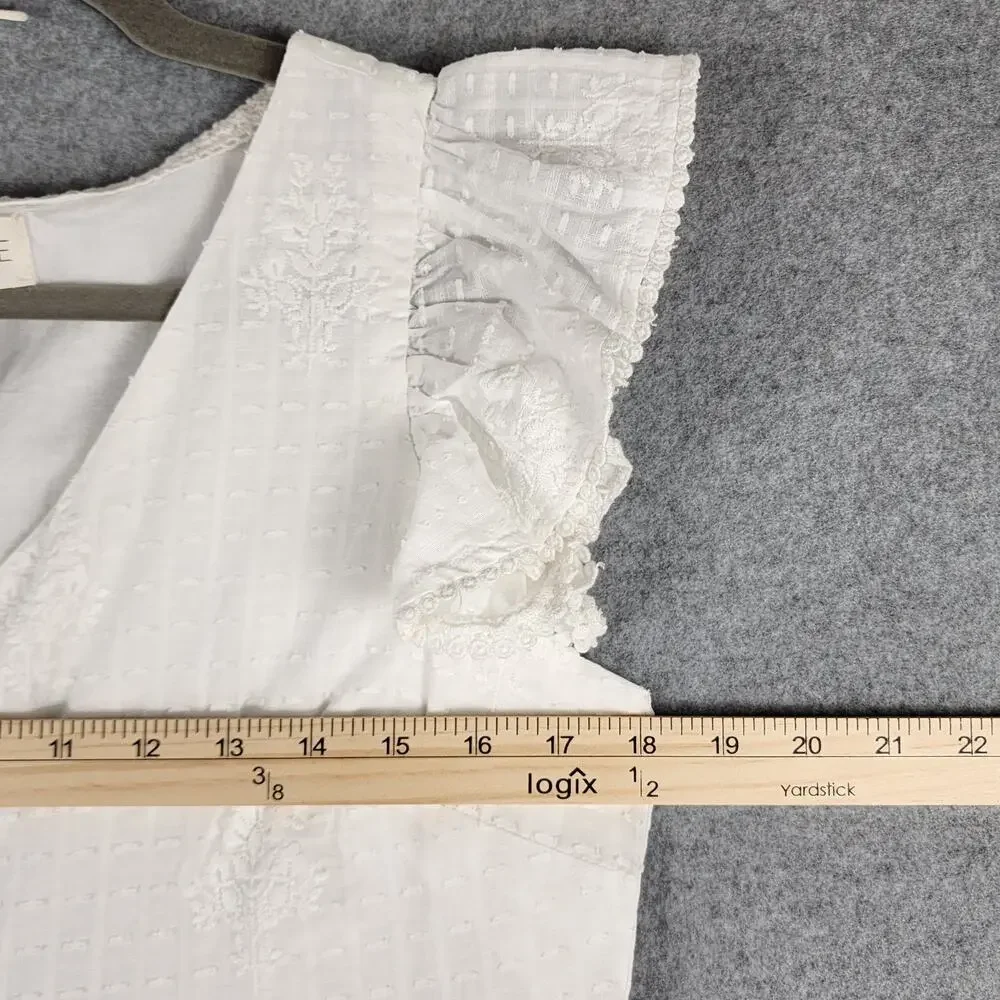 Rachel Zoe White Maxi Dress Lace Eyelet Boho Size 8 - Picture 9 of 13